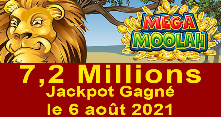 Mega Moolah gagnant du 6 août 2021