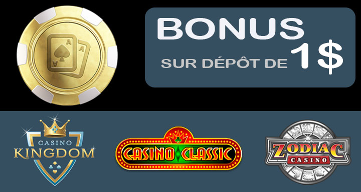 Offre de casino sur dépôt de 1$