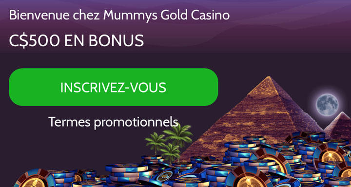 Mummys Gold Casino avis bonus