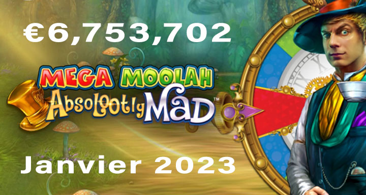 Le 4 janvier le 1er gagnant 2023 du Mega Moolah